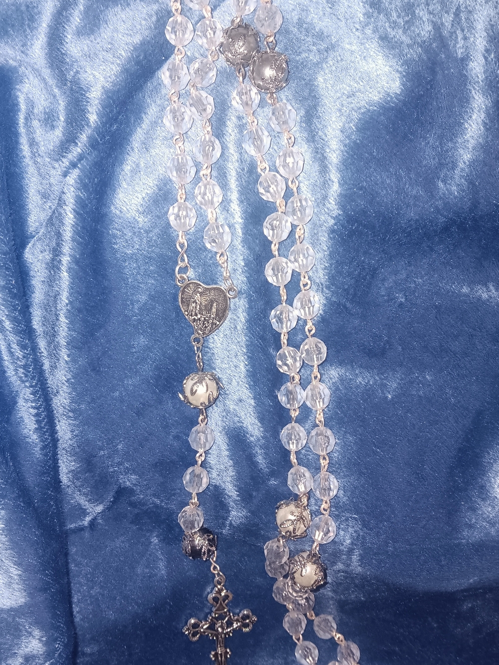 Crystal Clear Rosary - Silver Accent